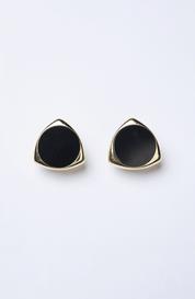 Sculpted Noir Studs