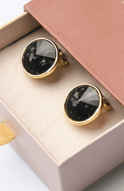Midnight Oval Studs