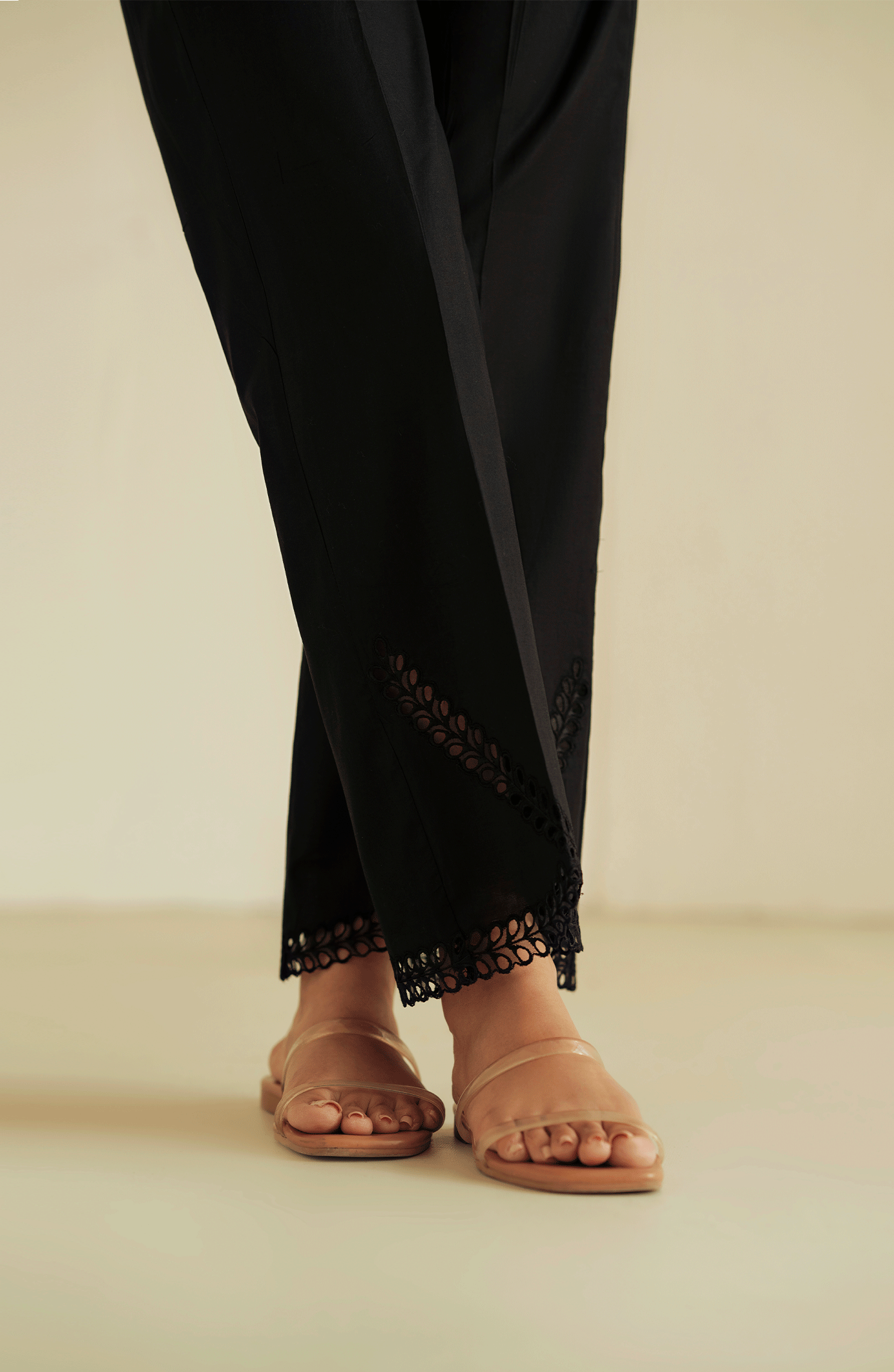 Embroidered Straight Trouser