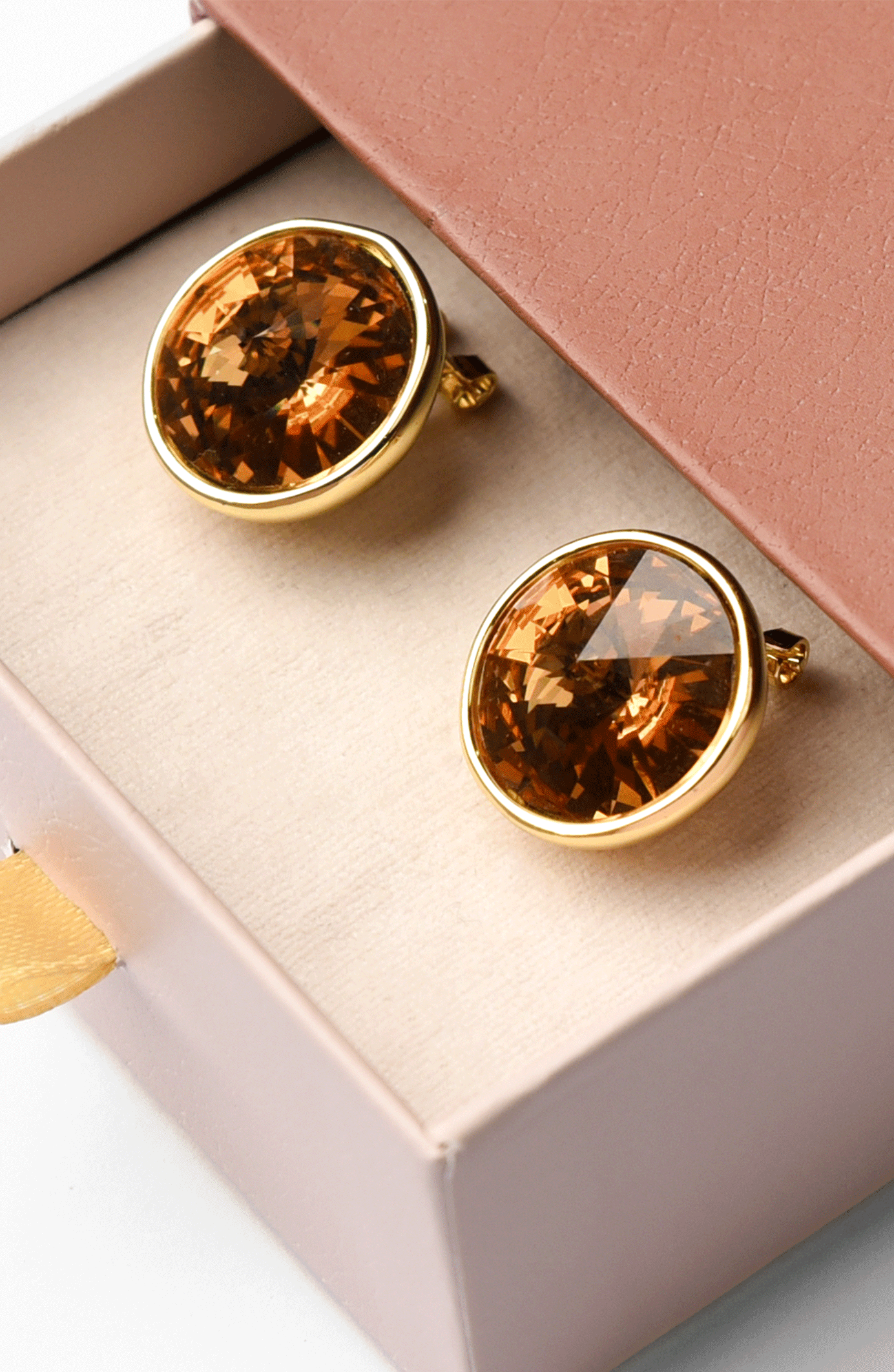 Amber Flame Studs