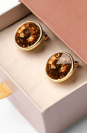 Amber Flame Studs