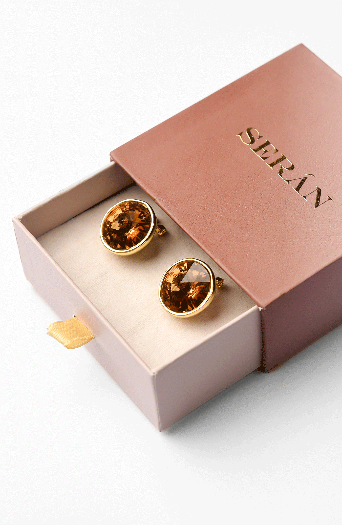 Amber Flame Studs