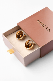 Amber Flame Studs