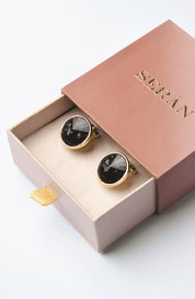 Midnight Oval Studs