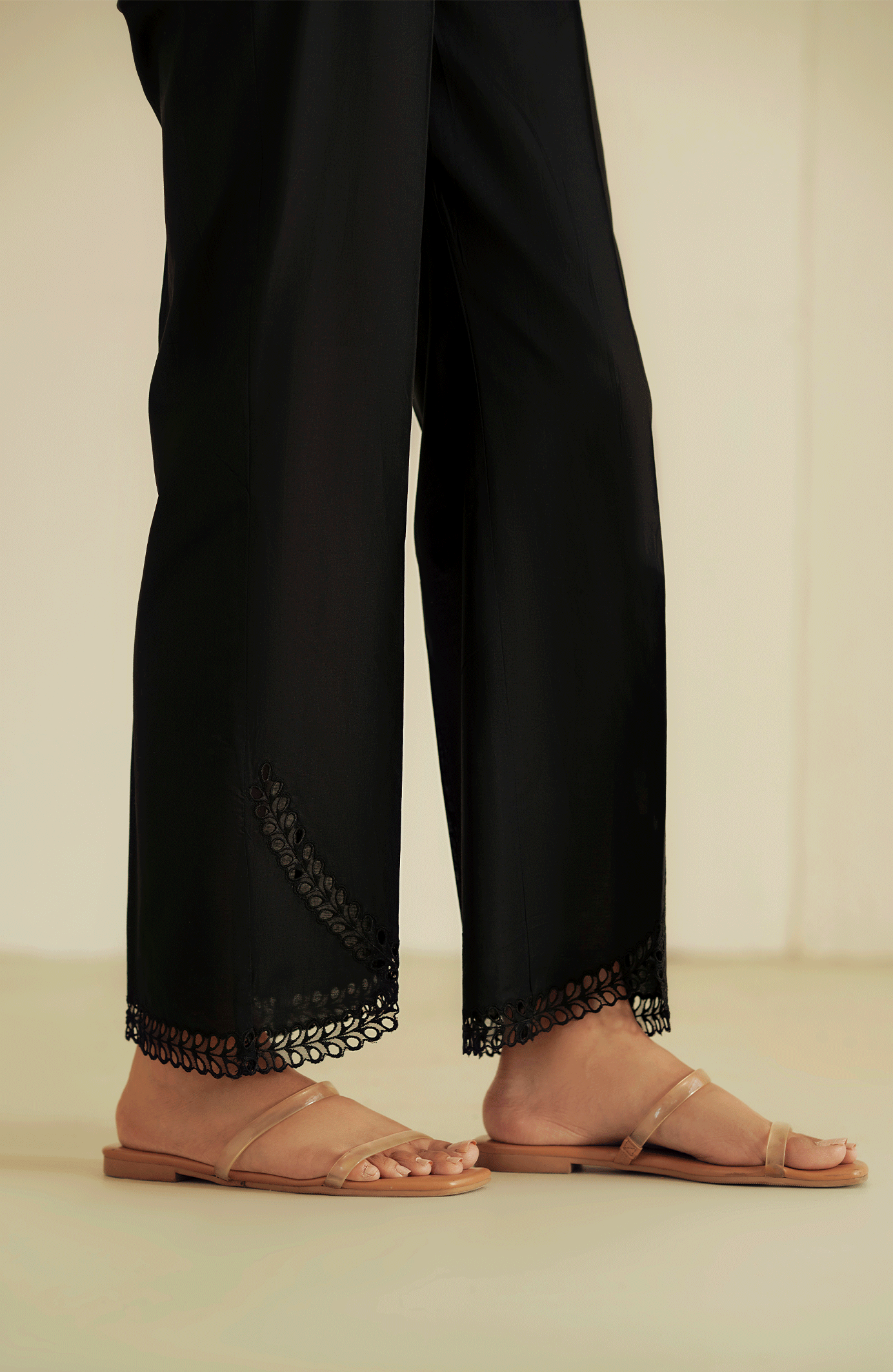 Embroidered Straight Trouser