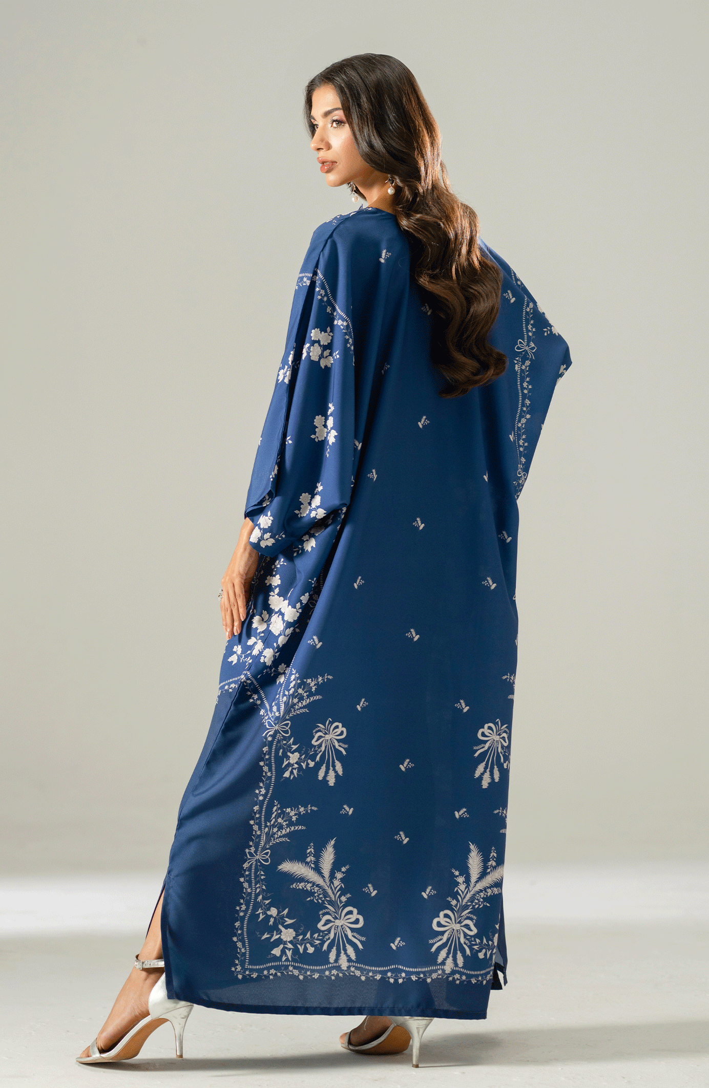 ROYAL AZURE FLORAL KAFTAN