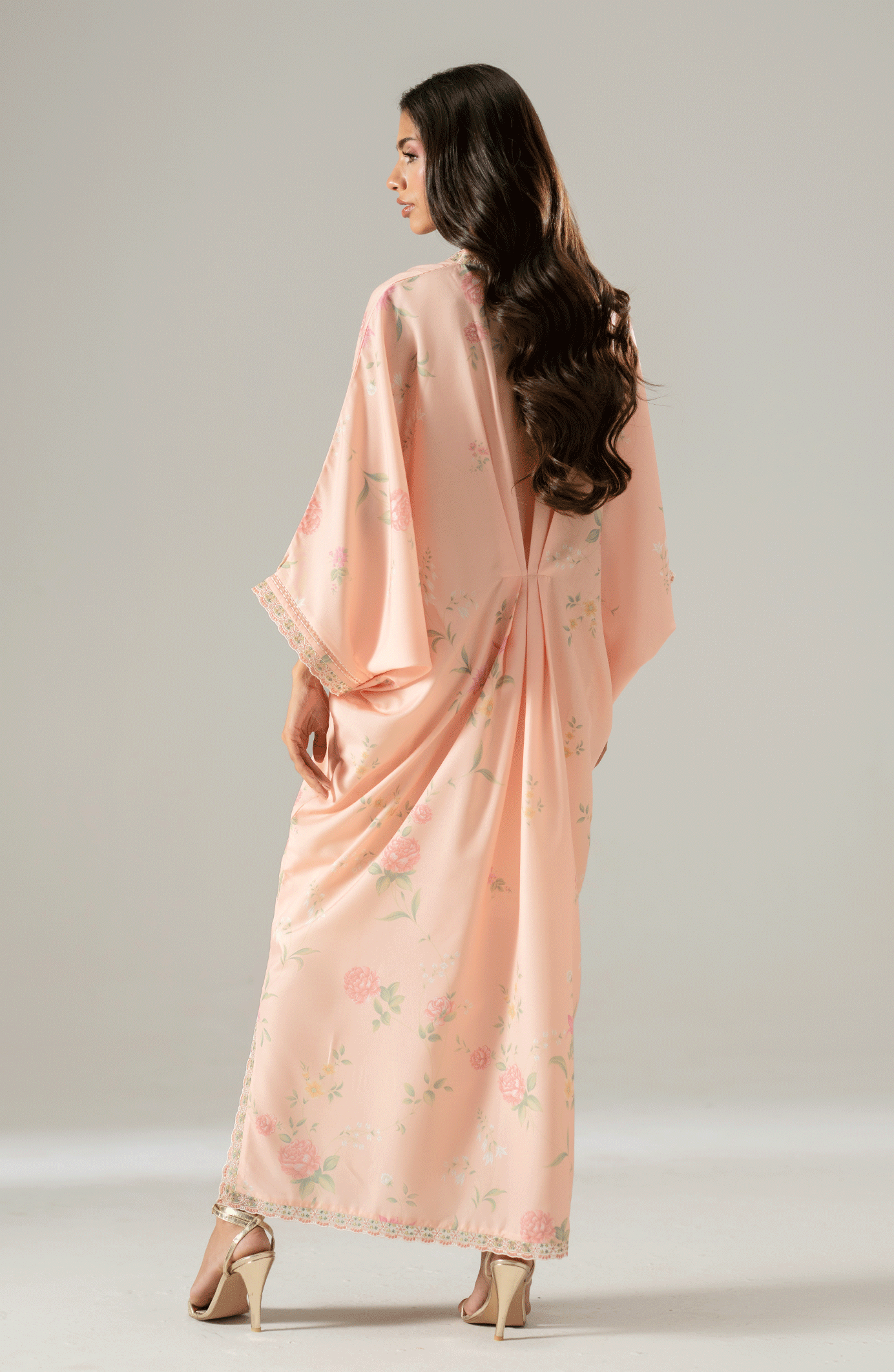 BLUSH ROSE DRAPED KAFTAN