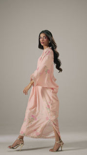 BLUSH ROSE DRAPED KAFTAN