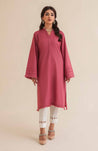 Textured Lawn Party Dress For Girls in Pink Color For Both Summer And Autumn Season