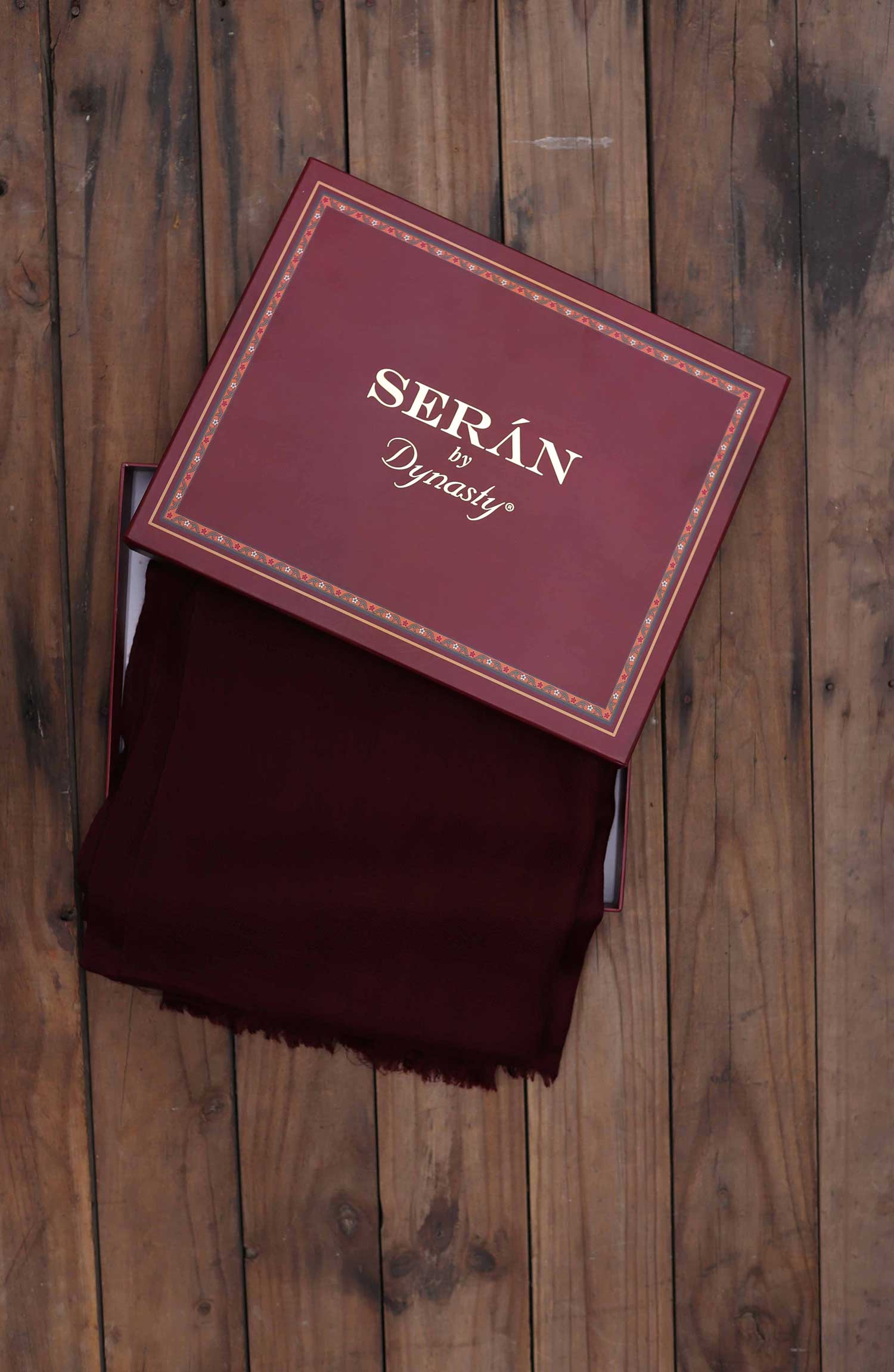 Wool Shawl - Maroon