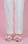Ready To Wear Embroidered Cream Color Pant Trouser In Cambric