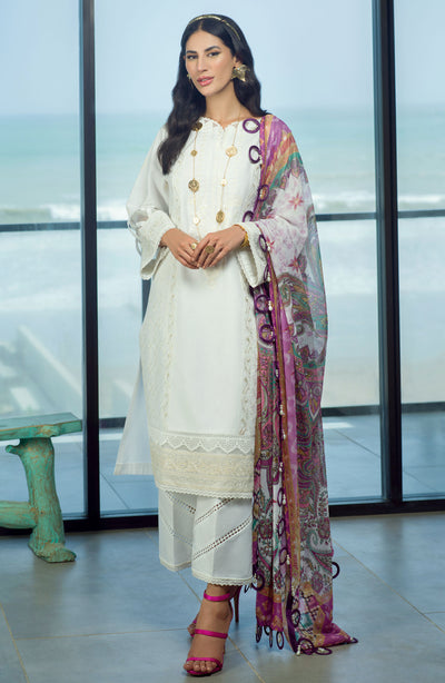 chikankari style embroidered lawn online in Pakistan
